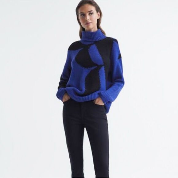 Reiss Brittany Wool Cashmere Turtleneck Sweater Size Small Chunky Knit - Picture 3 of 10